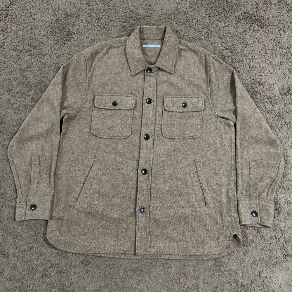 Zara Men’s Brown Pocket Overshirt Size XL